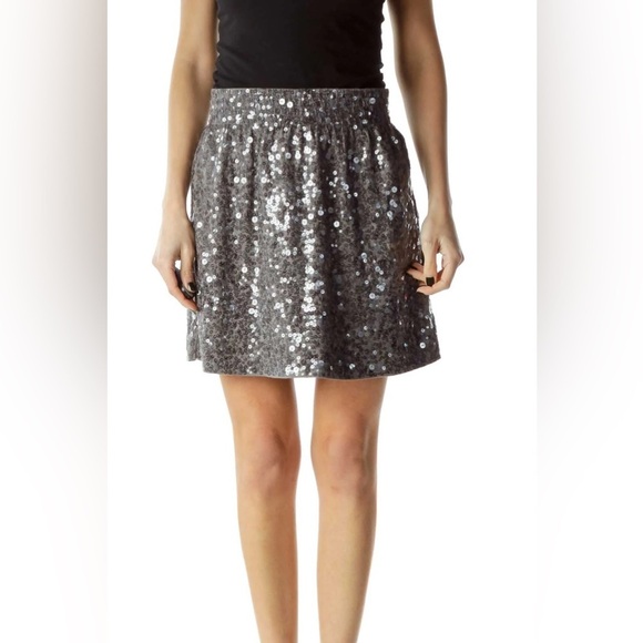 Garnet Hill Silver Gray Sequined Formal Mini Skirt Women’s Size XS - Picture 8 of 8